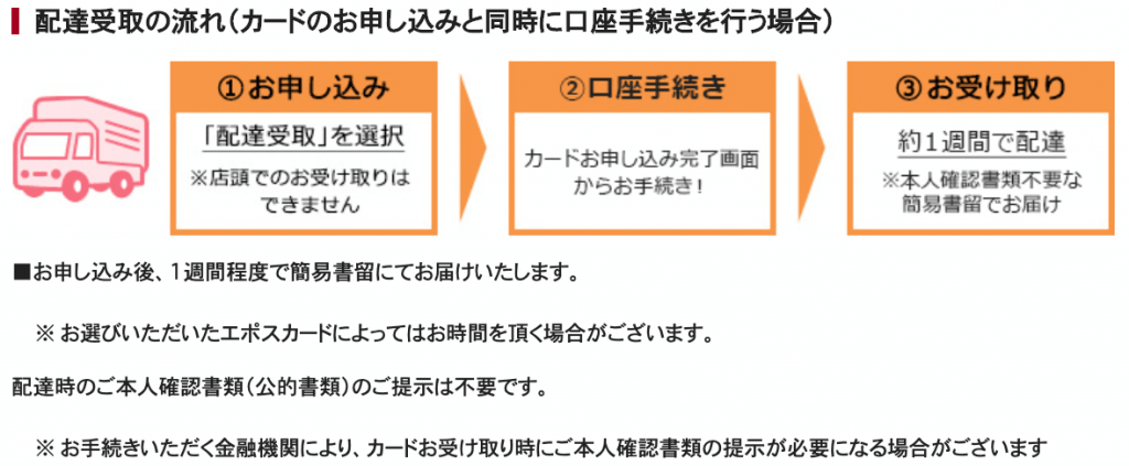 エポスカードを配達受取で受け取る