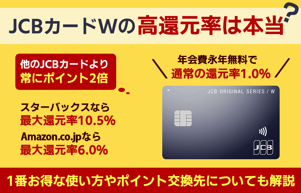 JCBカードWは還元率が高いって本当？デメリットや審査基準も徹底解説