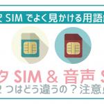 データSIMと音声SIMの違いは?注意点は?