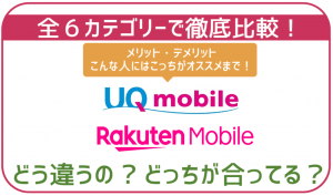 楽天モバイルとUQモバイルを徹底比較!絶対失敗しない選び方!
