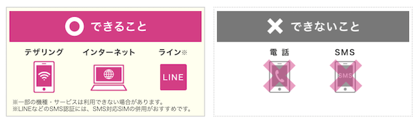 IIJmioeSIMでできること出来ないこと