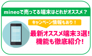 【2025年11月最新】mineoは使える端末が豊富!セット購入できるオススメの機種もご紹介!