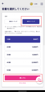 楽天モバイルデータチャージ方法②