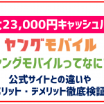 ヤングモバイルってなに？公式サイトと何が違うの？ワイモバイル乗り換えでキャッシュバックあり！