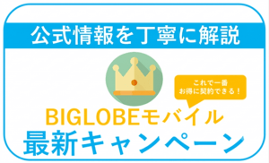【2026年7月】BIGLOBEモバイル最新キャンペーンまとめ。最もお得な併用方法！