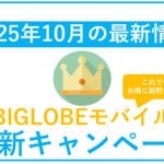 【2025年10月】BIGLOBEモバイル最新キャンペーンまとめ。最もお得な併用方法!