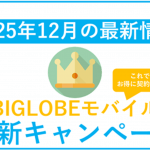 【2025年12月】BIGLOBEモバイル最新キャンペーンまとめ。最もお得な併用方法!