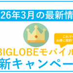 【2026年3月】BIGLOBEモバイル最新キャンペーンまとめ。最もお得な併用方法！
