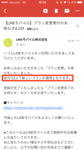 LINEモバイルプラン・オプション変更10