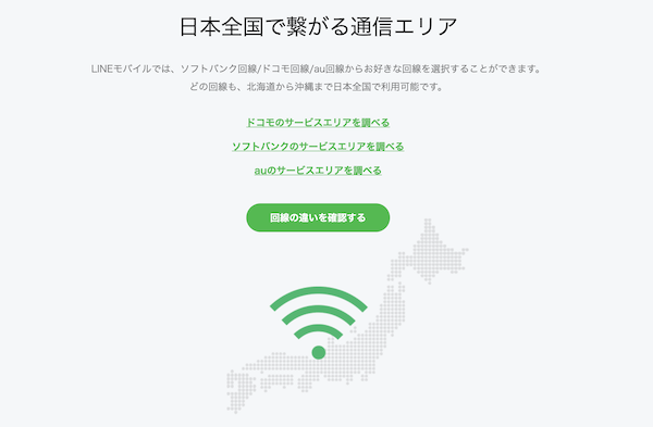 LINEモバイルエリア