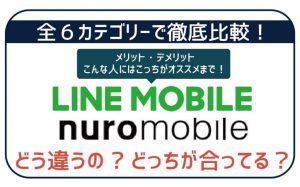LINEモバイルとnuroモバイル6項目徹底比較!最適な方とお得な契約方法が丸わかり!