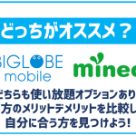 BIGLOBEモバイルとmineoを徹底比較!それぞれどんな人に合っているか解説!