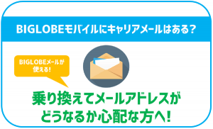 BIGLOBEモバイルでキャリアメールは使える?アドレスがどうなるか心配な方へ!