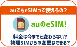 auでもeSIMって取り扱ってるの?料金やSIMカードから切り替えは出来る?