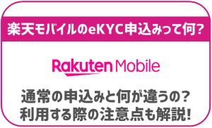 楽天モバイルのeKYCって何?通常の申し込み方法との違いとメリットは?