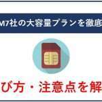 格安SIM7社の大容量プラン料金を比較!選び方・注意点を解説