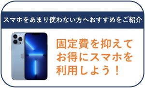 スマホをあまり使わない方へおすすめ!固定費を抑えてお得に利用しよう!
