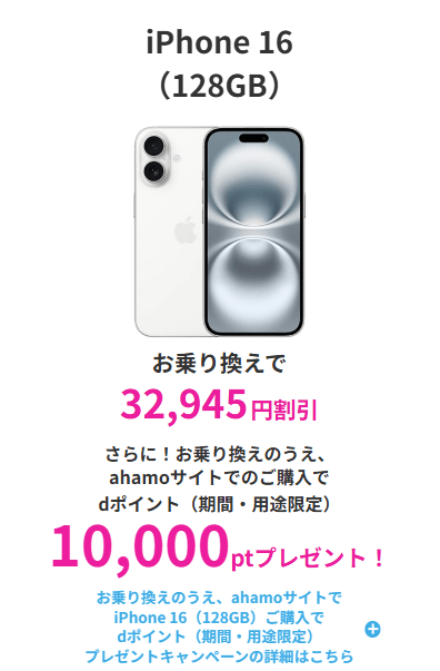 ahamoのiPhone16キャンペーン