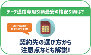通話機能無し！データSIMで最安の格安SIMはどこ？選び方についても解説