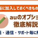 auのオプションを徹底解説!加入しておくべきものは?
