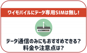 ワイモバイルはデータ通信のみでも利用可能?おすすめできる?